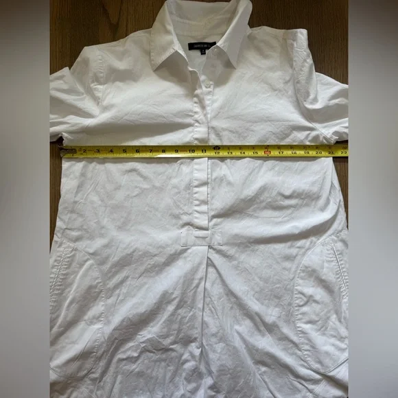 Lafayette 148 White Long Sleeve Tunic Top with Pockets-Size 8 - Picture 11 of 12